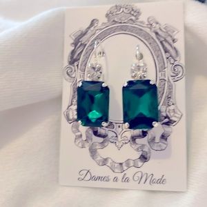 Dames a la Mode emerald crystal earrings